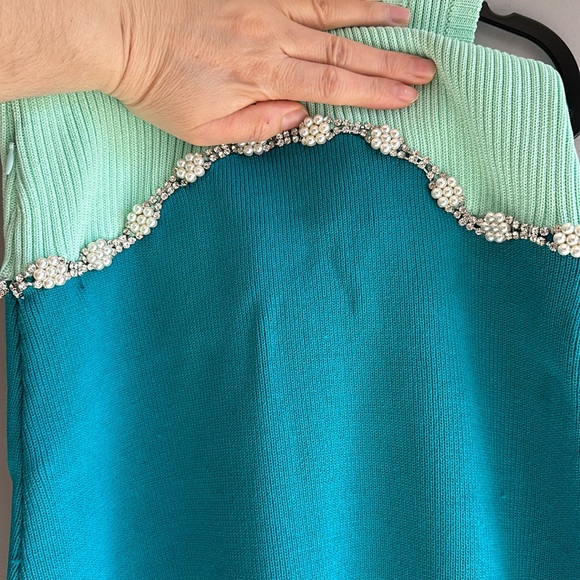 ZARA JEWEL APPLIQUÉ KNIT DRESS size M NWT - Picture 5 of 7